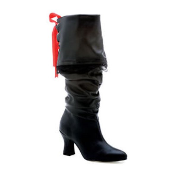 Pirate Buccaneer Mid Heel Knee High Costume Boots by Ellie EUC - Picture 11 of 13